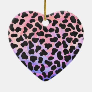 Dalmatisk svart och Rosa Skriv ut Julgransprydnad Keramik