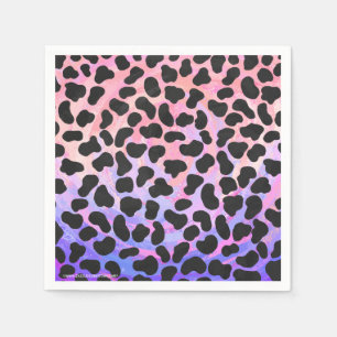 Dalmatisk svart och Rosa Skriv ut Pappersservett