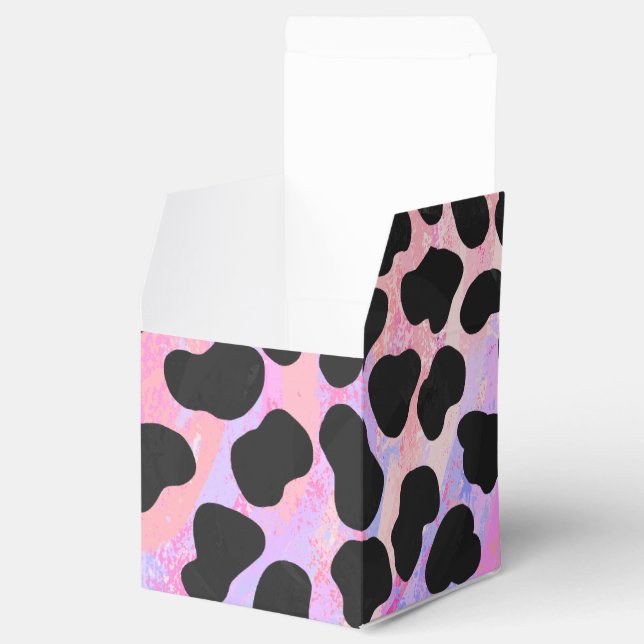 Dalmatisk svart och Rosa Skriv ut Presentaskar (Öppnad)