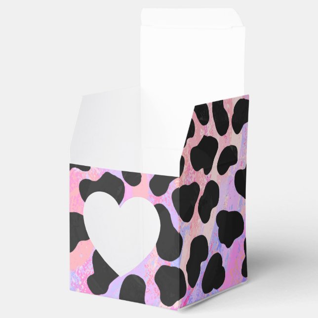 Dalmatisk svart och Rosa Skriv ut Presentaskar (Öppnad)