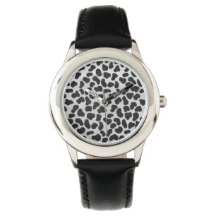 Dalmatisk svart och vit utskrift armbandsur