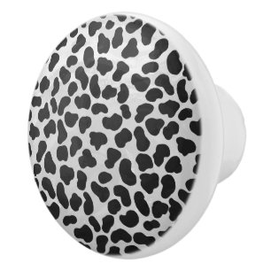 Dalmatisk svart och vit utskrift knopp