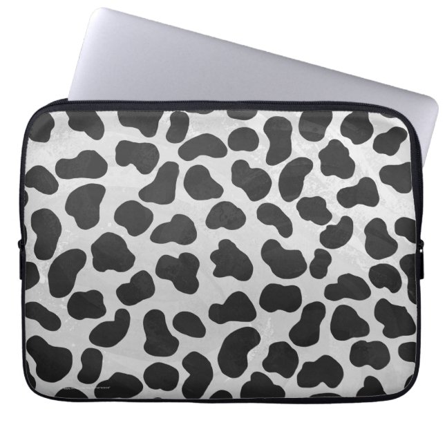 Dalmatisk svart och vit utskrift laptop sleeve (Framsidan)
