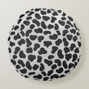 Dalmatisk svart och vit utskrift rund kudde