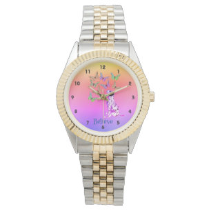 Dalmatisk valp och färgstarka fjärilar tror armbandsur