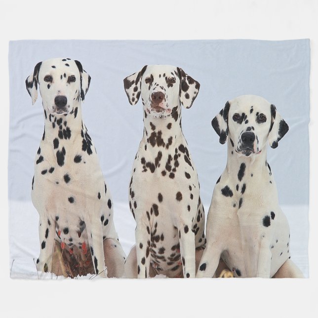 Dalmatiska familjen Porträtt Fleecefilt (Framsidan (Horisontell))