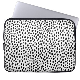 Dalmatiska fläckar (svarta/vita) laptop fodral