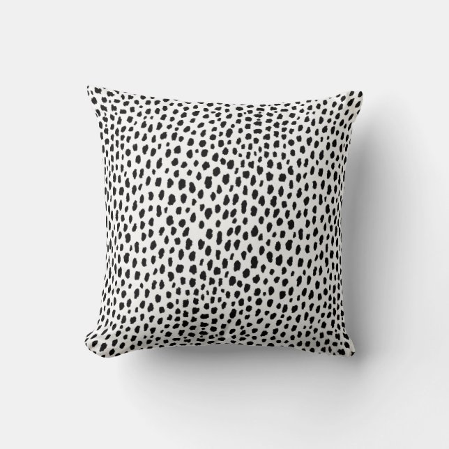 Dalmatiska fläckar (svartvitt) kudde (Framsida)