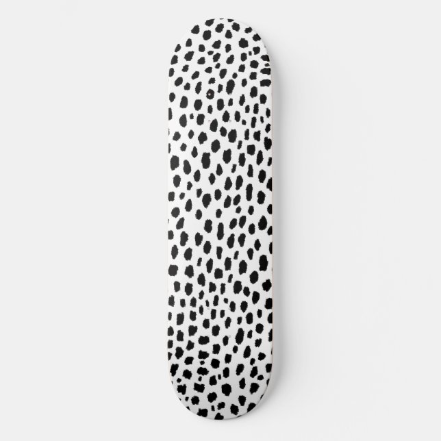 Dalmatiska fläckar (svartvitt) mini skateboard bräda 18,5 cm (Framsida)