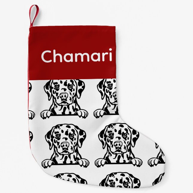Dalmatiska hund Anpassade hund Socks - Lägg Y Liten Julstrumpa (Framsidan)