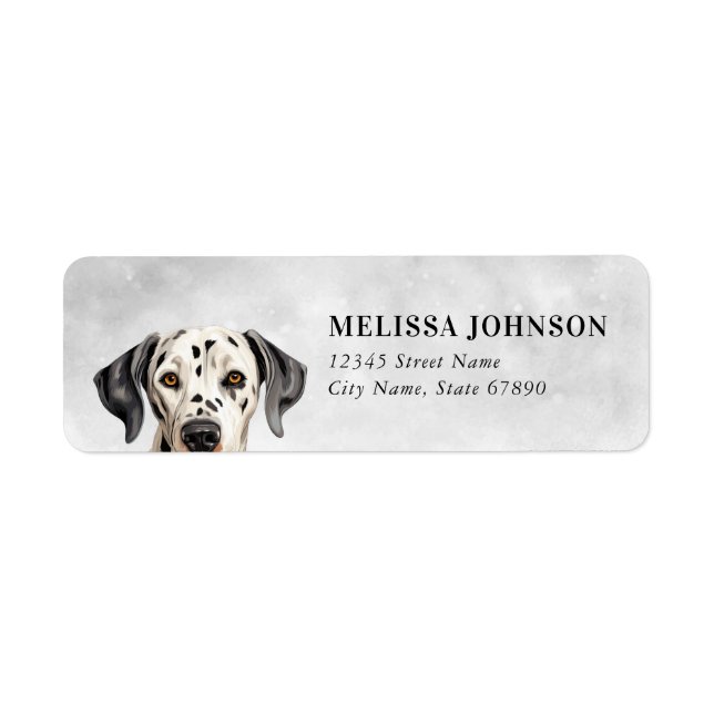 Dalmatiska Hund Returetiketter Returadress Etikett (Framsidan)