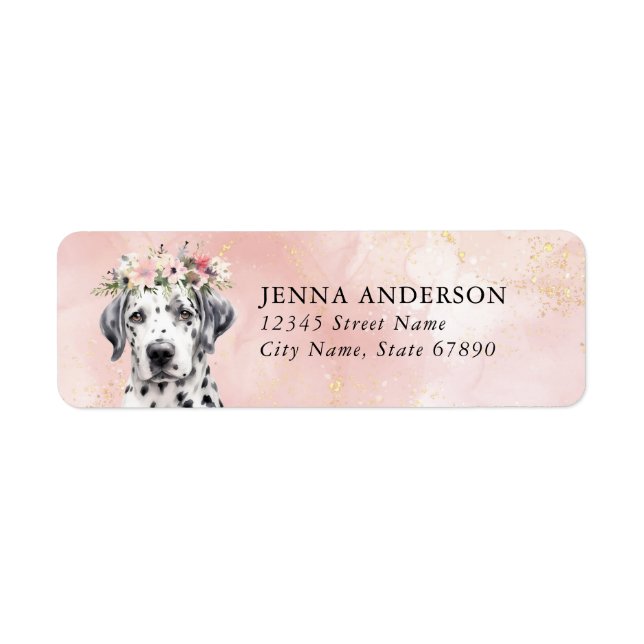 Dalmatiska Hund Returetiketter Returadress Etikett (Framsidan)