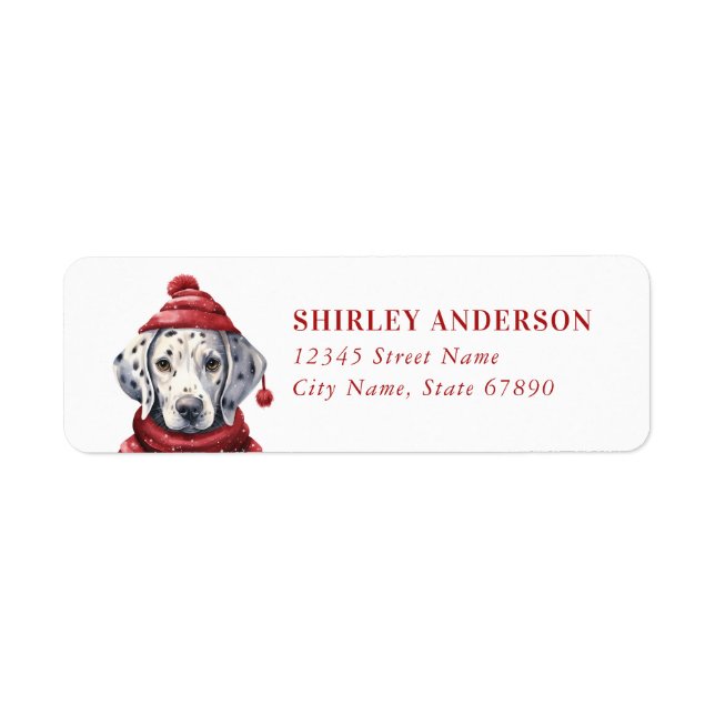 Dalmatiska Hund Returetiketter Returadress Etikett (Framsidan)