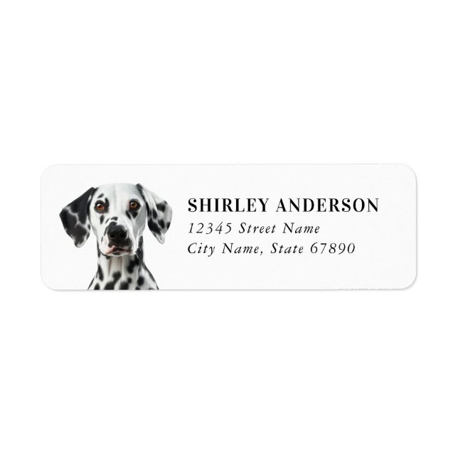 Dalmatiska Hund Returetiketter Returadress Etikett (Framsidan)