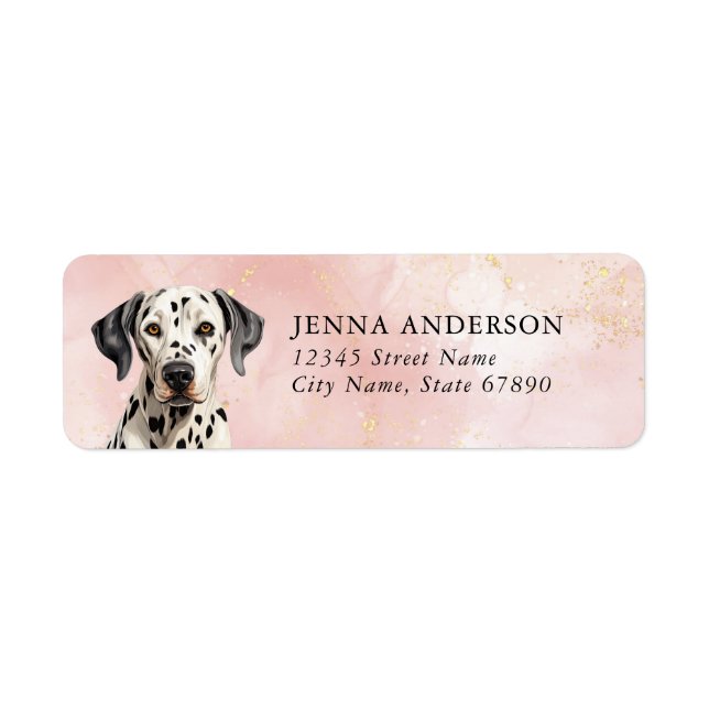 Dalmatiska Hund Returetiketter Returadress Etikett (Framsidan)