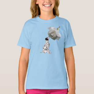 Dalmatiska hundvalpar och Vit ros-djur T Shirt