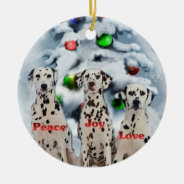 Dalmatiska julklappar Ornament (Framsidan)