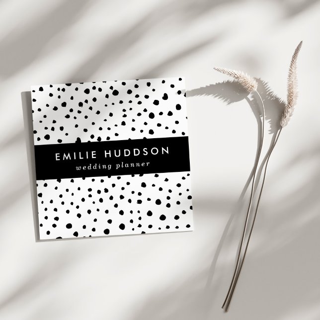 Dalmatiska prickar, Dalmatiska prickar, svarta och Fyrkantigt Visitkort (Skapare uppladdad)