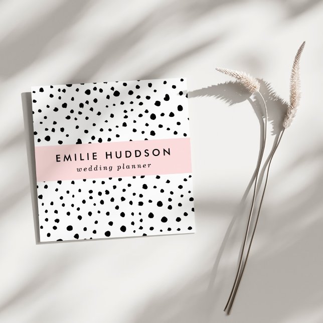Dalmatiska prickar, Dalmatiska prickar, svarta och Fyrkantigt Visitkort (Skapare uppladdad)