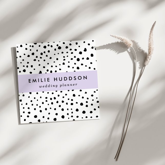 Dalmatiska prickar, Dalmatiska prickar, svarta och Fyrkantigt Visitkort (Skapare uppladdad)