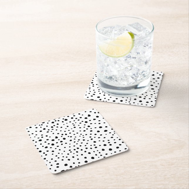 Dalmatiska prickar, Dalmatiska prickar, svarta och Underlägg Papper Kvadrat (Insitu)
