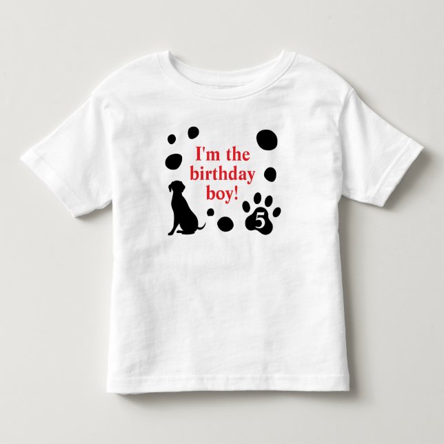 Dalmatiska prickar Födelsedags pojke/flicka T Shirt (Framsida)