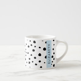 Dalmatiska prickar, prickar, svart och vitt, ditt  espressomugg