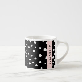 Dalmatiska prickar, prickar, svart och vitt, ditt  espressomugg