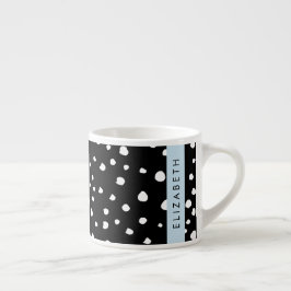 Dalmatiska prickar, prickar, svart och vitt, ditt  espressomugg