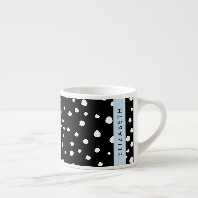 Dalmatiska prickar, prickar, svart och vitt, ditt  espressomugg (Höger)
