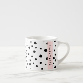 Dalmatiska prickar, prickar, svart och vitt, ditt  espressomugg