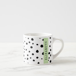 Dalmatiska prickar, prickar, svart och vitt, ditt  espressomugg