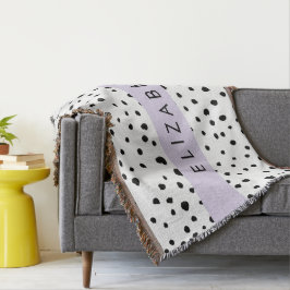 Dalmatiska prickar, prickar, svart och vitt, ditt filt