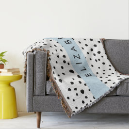 Dalmatiska prickar, prickar, svart och vitt, ditt  filt