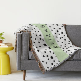 Dalmatiska prickar, prickar, svart och vitt, ditt  filt
