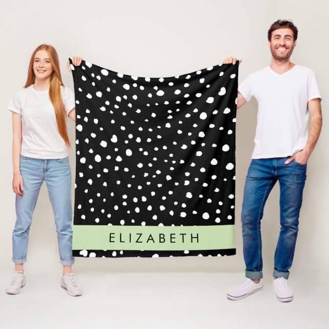 Dalmatiska prickar, prickar, svart och vitt, ditt  fleecefilt (På plats)
