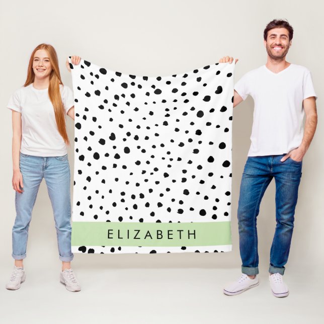 Dalmatiska prickar, prickar, svart och vitt, ditt  fleecefilt (På plats)