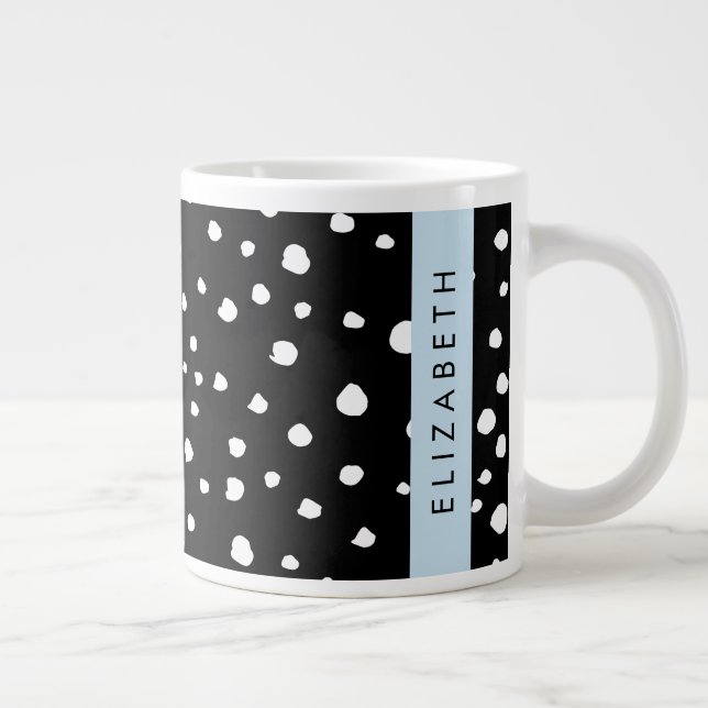 Dalmatiska prickar, prickar, svart och vitt, ditt  jumbo mugg (Höger)