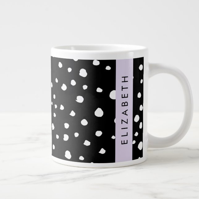 Dalmatiska prickar, prickar, svart och vitt, ditt  jumbo mugg (Höger)