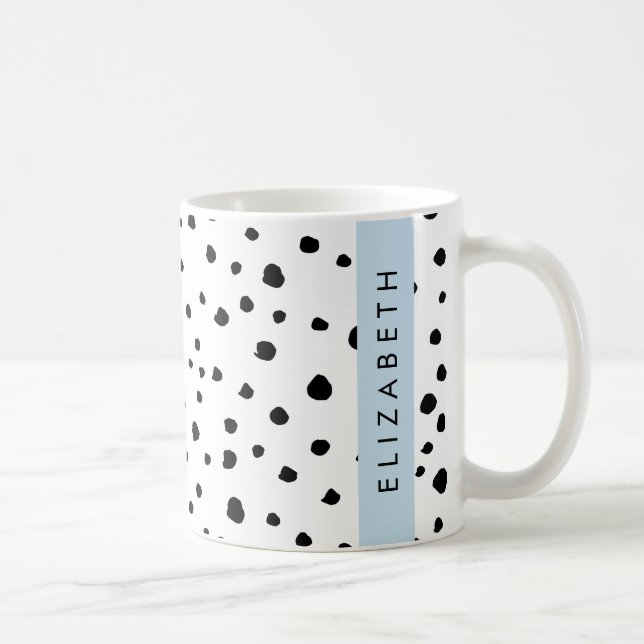 Dalmatiska prickar, prickar, svart och vitt, ditt  kaffemugg (Höger)