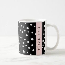 Dalmatiska prickar, prickar, svart och vitt, ditt  kaffemugg