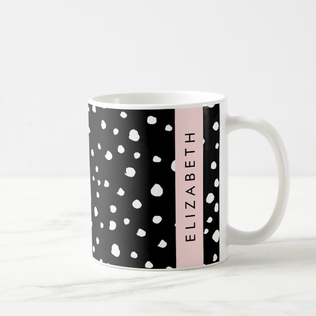Dalmatiska prickar, prickar, svart och vitt, ditt  kaffemugg (Höger)