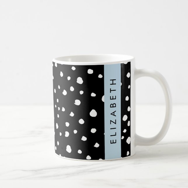 Dalmatiska prickar, prickar, svart och vitt, ditt  kaffemugg (Höger)
