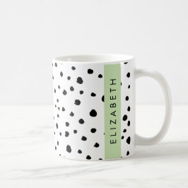 Dalmatiska prickar, prickar, svart och vitt, ditt  kaffemugg