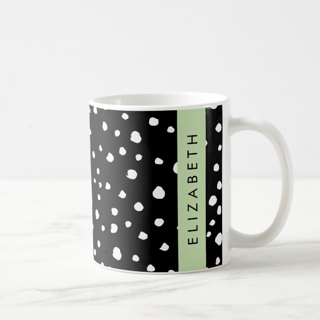 Dalmatiska prickar, prickar, svart och vitt, ditt  kaffemugg (Höger)