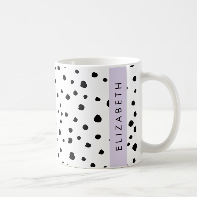 Dalmatiska prickar, prickar, svart och vitt, ditt  kaffemugg (Höger)