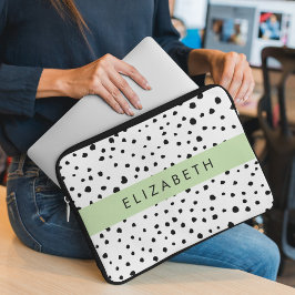 Dalmatiska prickar, prickar, svart och vitt, ditt  laptop fodral