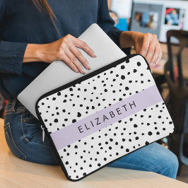 Dalmatiska prickar, prickar, svart och vitt, ditt laptop fodral