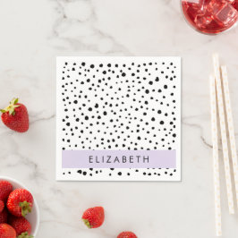 Dalmatiska prickar, prickar, svart och vitt, ditt pappersservett