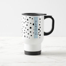 Dalmatiska prickar, prickar, svart och vitt, ditt  resemugg